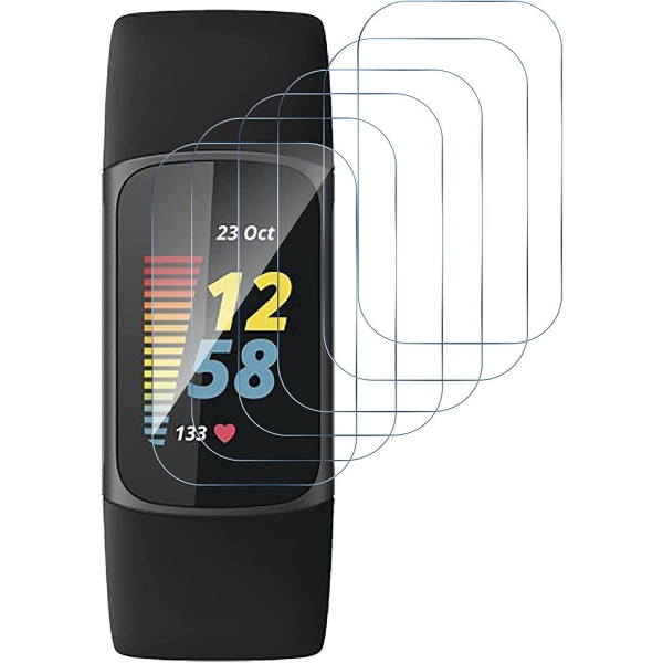 Skärmskydd för Fitbit Charge 5, [6-pack] Ultratunn och mjuk TPU-skärmskydd [Anti-Scratch] [Anti-Bubble] Ultratunn film - Transparent