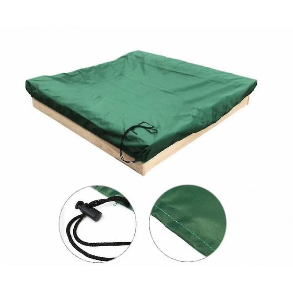 Sandkassetrekk med snor, kvadratisk støvtett strandsandkassedeksel, vanntett sandkasse svømmebasseng green 180*180cm