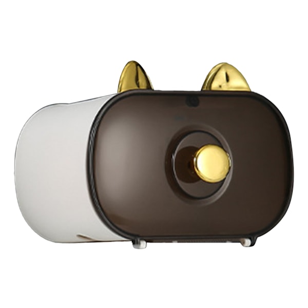 Väggmonterad mjukpapperslåda Vattentät Toalettpappershållare Fortune Cat Tissue Box Dispenser för kök Badrum Office Vit
