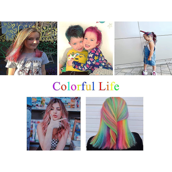 10 farver Hårkritkam Tillfällig lys hårfarve