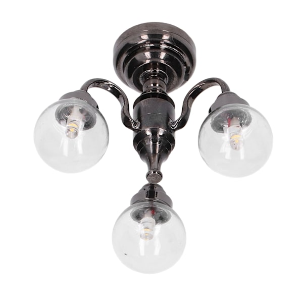 Dukkehusslynge 1:12 Mini Elegant Retro Miniature Dukkehussølv Glas Lys til Børn Legetøj Dekoration Gave