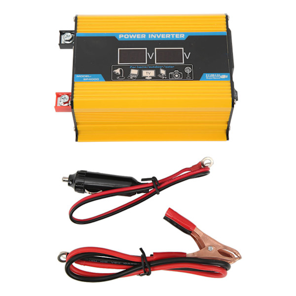 300W Modifierad Sine Wave Inverter USB Car Power Inverter Adapter LED Display 12V till 220V Gul