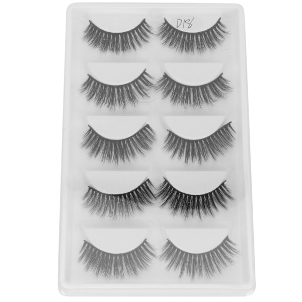 5 par tjocka täta lösögonfransar Tredimensionella långa lockiga lösögonfransar Makeup Tool(D18)