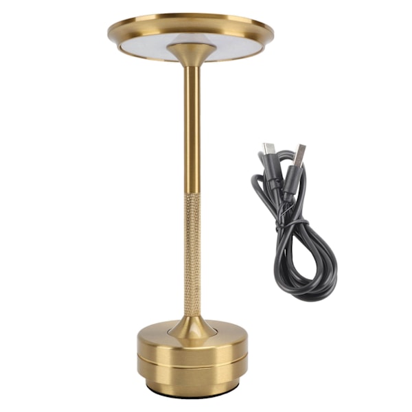 Ledningsfri bordlampe 3 farver Trinløs Dimmer LED Bordlampe Genopladelig Touch-lampe Natbord Lampe til Restaurantbarer Hjem Guld
