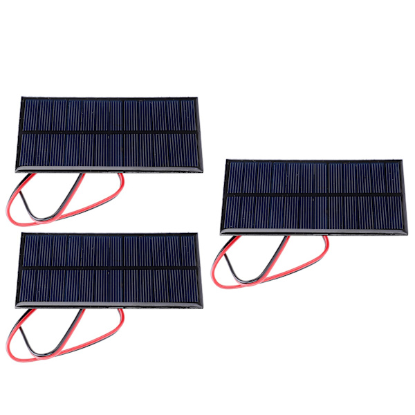 3 kpl DC 6V 1W Aurinkopaneeli Kenno Teho Moduuli Polykristallinen Piitä Aurinkopaneeli 30 cm kaapelilla