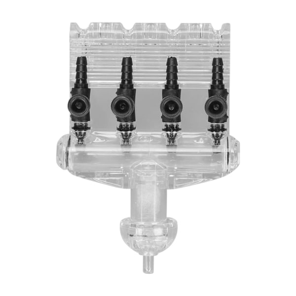 Akvarium Air Check Flow Control Switch 4-veis Klar Plast Fisktank Luftpumpe Gangventil