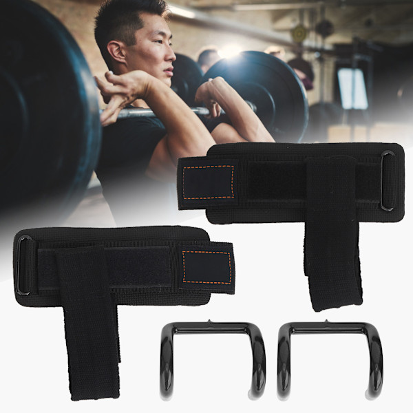 1 Par Træningshåndledsstropper Løft Pull Up Strap Kroge Vægtløftning Anti-Slip Greb Armbånd Power Training