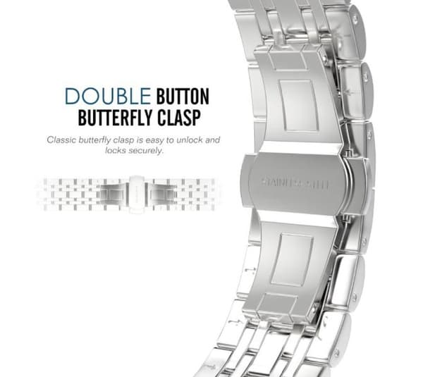Kompatibel med Apple Watch 42mm - Stilren stållænke Metall