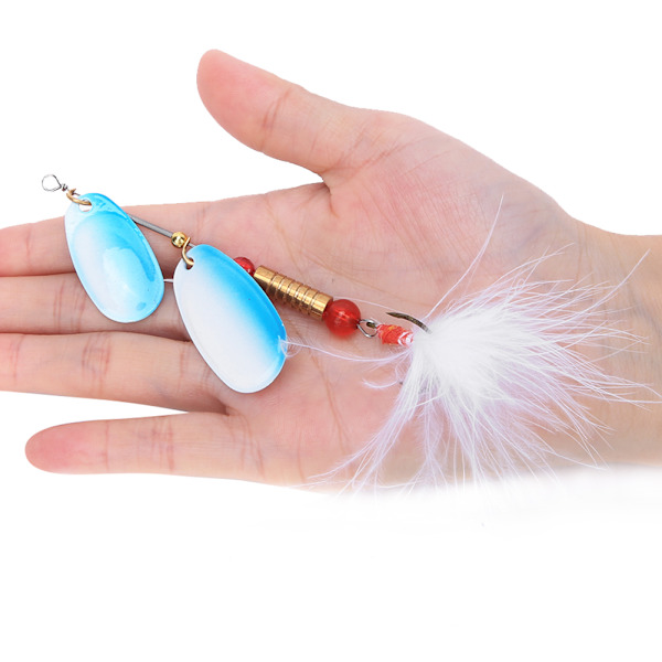 3 kpl Höyhenenkalastuslukit Spinner Spoon Tekoälykalat Syötit Kolmihaarakoukulla Tackleblue