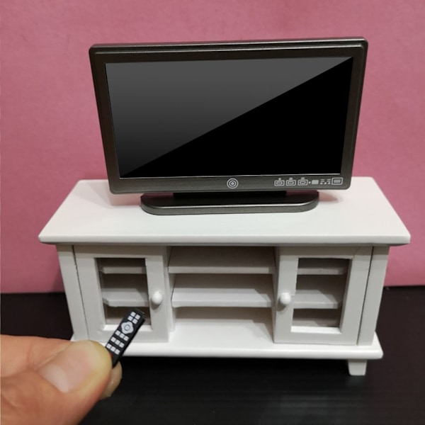 1:12 Miniatyyritelevisio kaukosäätimellä Nukkekotivaruste