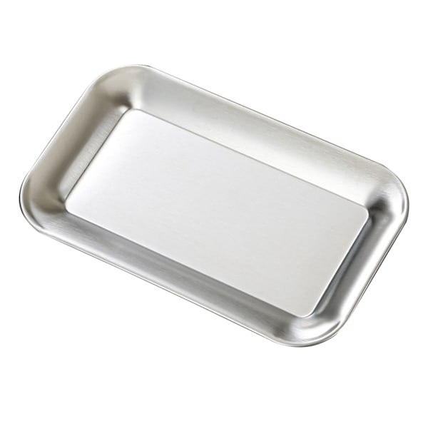 Serveringsfat Fyrkantigt fat i rostfritt stål Grilltallrik Silverfärg för Home S