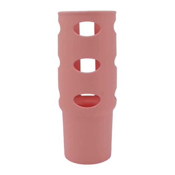 Cup Protector Sleeve Non-slip All Wrapped Removable Silicone Water Cup Boot for 30 oz Cups Pink