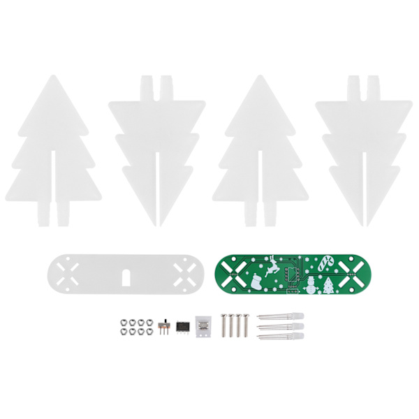 DIY 3D joulukuusi elektroninen LED-piirisetti kotiin pöytäkoristeeksi vihreä