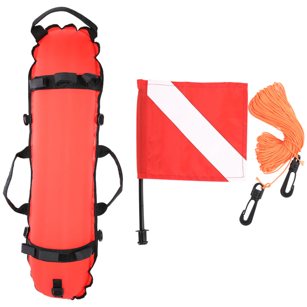 FORTSÆT Dykning Oppustelig Torpedo-Boje Signal Float Ball & Flag
