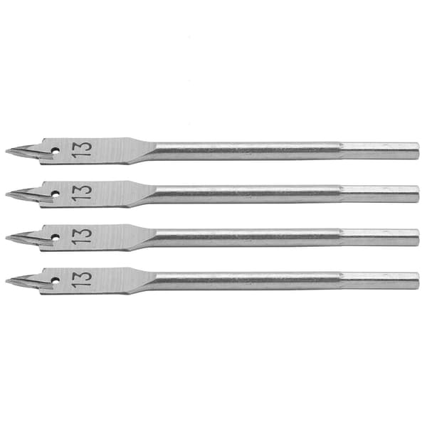 4 pcs Spade Drill Bit Set Paddle Flat Bits High Carbon Steel Woodworking Hand Tool Hardware 13mm