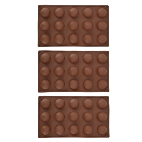 3 stk 15 huller Silikonform Chokoladebomber Form Halvkugle Bageform til Kage Gele Pudding