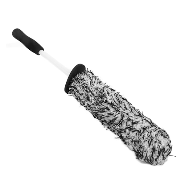 Bilhjul Däckrengöringsborste Mikrofiber Mjuk Multifunktion Lång räckvidd för avgasstötfångare Stänkskydd Grå Vit