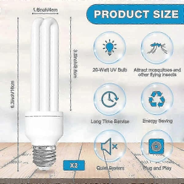 2-pack E27 20W 2U LED-lampor, energieffektiva, bred kompatibilitet för smarta hemsystem