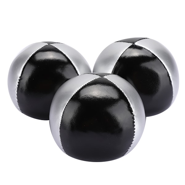 3ST Silver Svart PU Läder Inomhus Fritid Portabel Jonglering Ball Performance rekvisita
