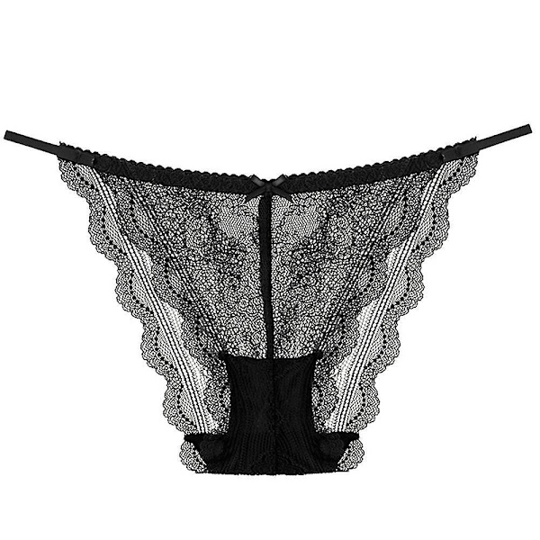 Seksikkäät pitsiset läpinäkyvät G-string alushousut stringit eroottiset pikkuhousut musta S