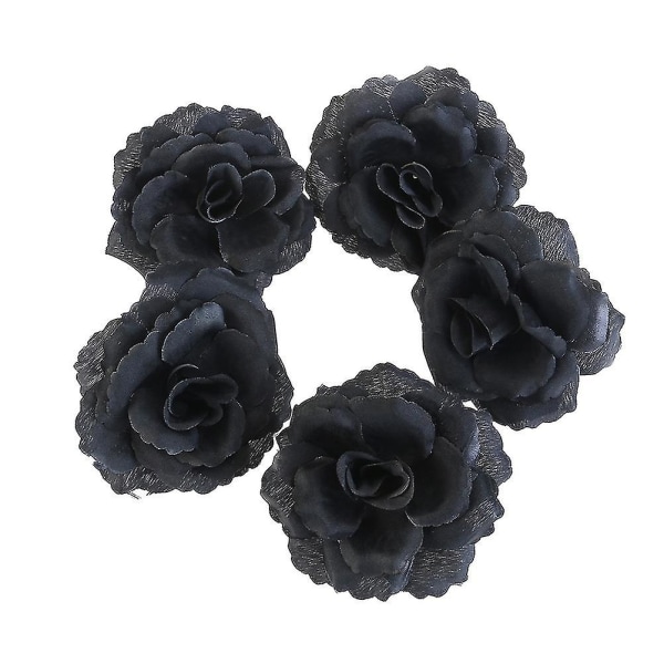 30st konstgjorda svarta rosor siden blomhuvuden DIY bröllop heminredning