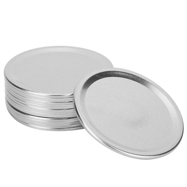 24 kpl Pyöreät jaettavat kansipurkit Säilytyskansit tavallisille leveäsuisille purkeille (hopea 70 mm)