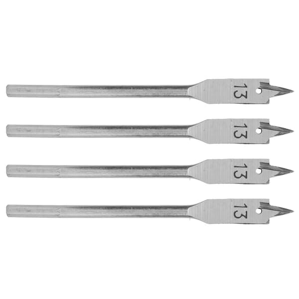 4 pcs Spade Drill Bit Set Paddle Flat Bits High Carbon Steel Woodworking Hand Tool Hardware 13mm