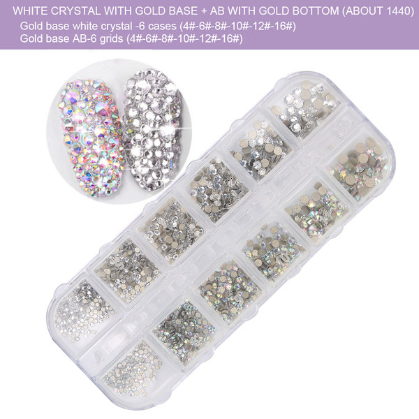 Nail Art AB Kristall Rhinestones Färgglada Flatback Glas Nageldekoration Gör-det-själv manikyr Tillbehör1#