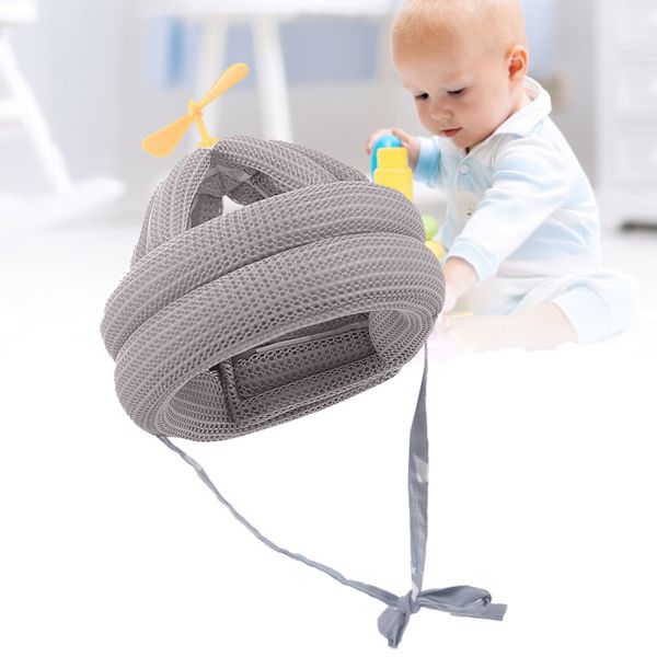 Babyskyddshjälm förhindrar fall Mjuk Justerbar huvudskyddsmössa för småbarn för krypande promenader Bambu Dragonfly Grå