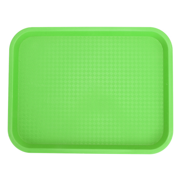 Fast Food Tray PP Rectangular Thick Non-Slip Multi-Function Food Tray for Restaurant Dining Room Green
