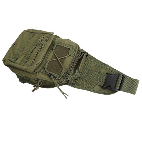 Sling-laukku Monitasoinen Säilytys Rinnassa Kannettava Canvas Sling-reppu Pyöräilyyn Vaellukseen Leirintään Matkustamiseen OD Vihreä