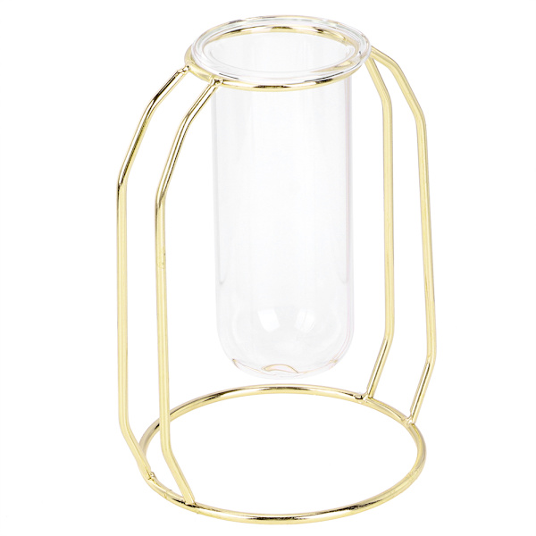 Transparente hydroponiske plantevaser Blomsterpotte Bordsskive Dekorationer Guld