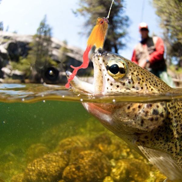 Simulering Mus Formet Harpiks Fiske Agnsoft Bait Tackle med Dobbel Treble Hookgul