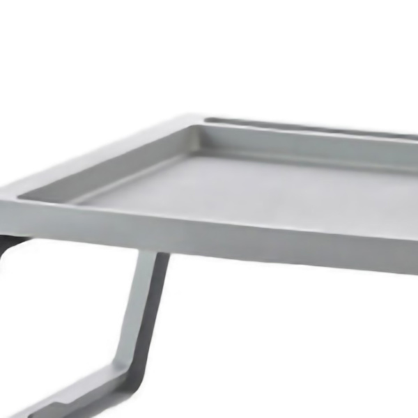 Laptop Seng Bord PP Foldbart Enkelt Nedhængende Design Sengbord med Opladningshul til Soveværelse Grå 68x35,8x27,5cm