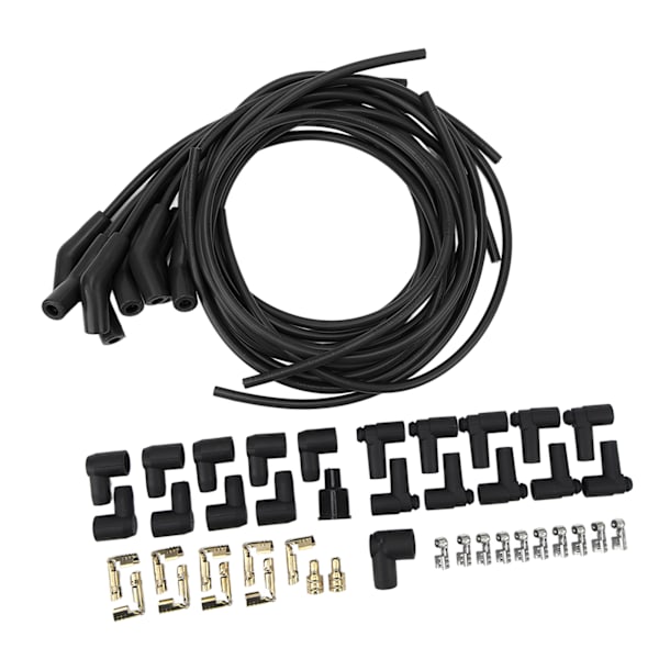 45° 135° Spark Plug Ignition Wire Set with Dustproof Cap High Performance 8.5mm Diameter Replacement for Chevy Black