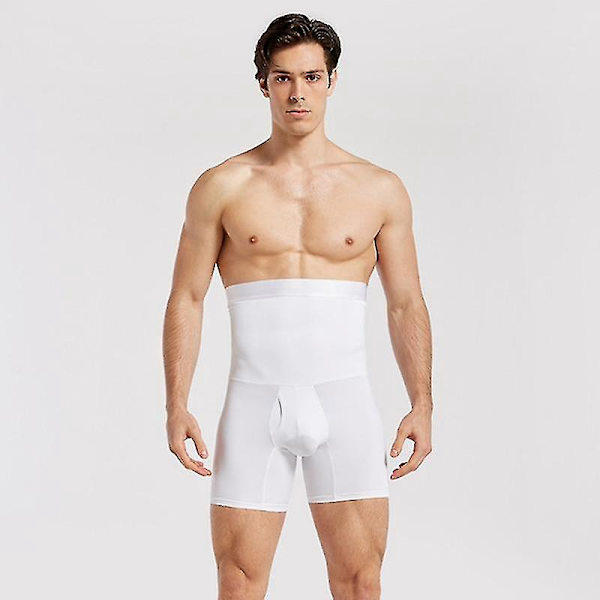 Hög midja Tummy Control Briefs Shapewear Vit för män