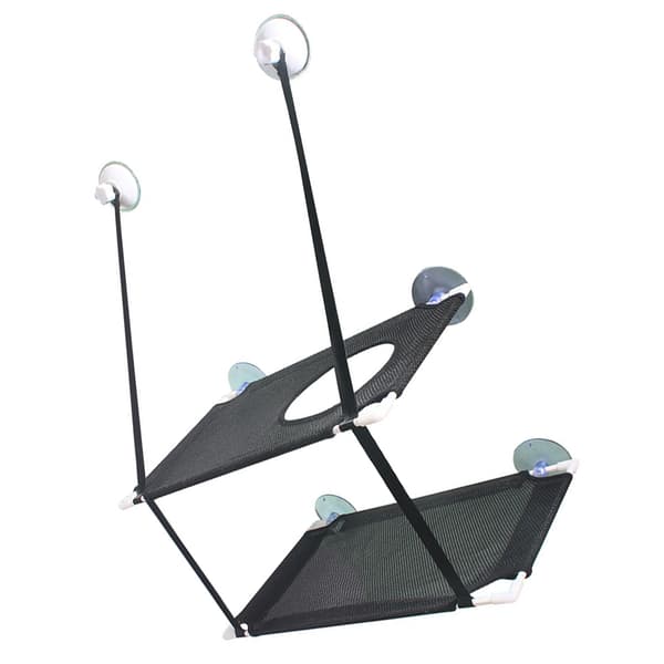 Cat Hammock Double Layer Hanging Installation Strong Suction Cup Soft Cat Window Perch Rest Seat Black