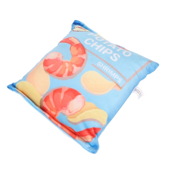 Potatischips Plysch hundleksak Inbyggd skramlande papper Bittålig pipande snackspåse Hundleksak för valp Färska räkor Blå