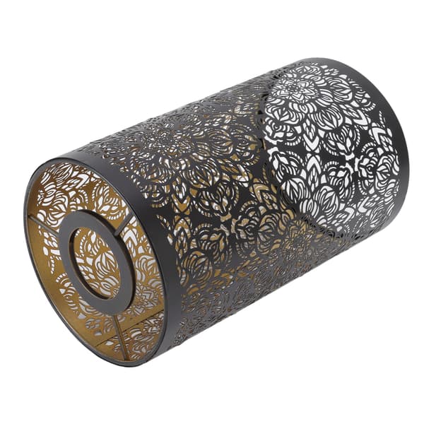 Lampshade Hollow Carving Metal Cylindrical Circular Pattern E27 E26 Detachable Decorative Bedside Table Lamp Shade