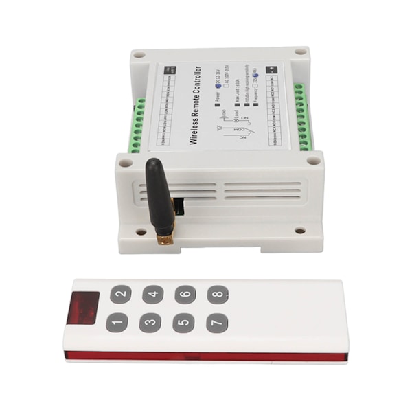 8-kanals relé 8CH 10A DC 12V-36V lysstyring radiobryter relémodul med fjernkontroll