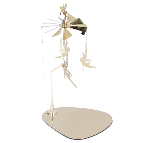 Ljushållare Rund triangelbricka Romantisk europeisk stil Rostfritt stål Roterande Aromaterapi Wind Chime Ljushållare Little Fairy