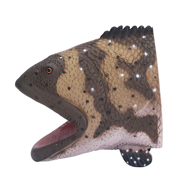 Havsdjur handdocka leksak naturtrogen mjuk vinyl flexibel mun grouper fisk handdocka för barn