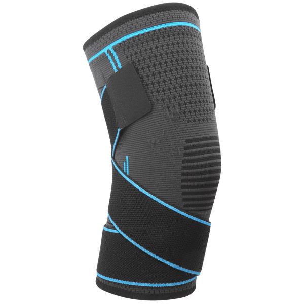 Utomhus Dual Sports Knäskydd Andas stickad Knäskydd Dubbla tryckband Knäskydd Blå L