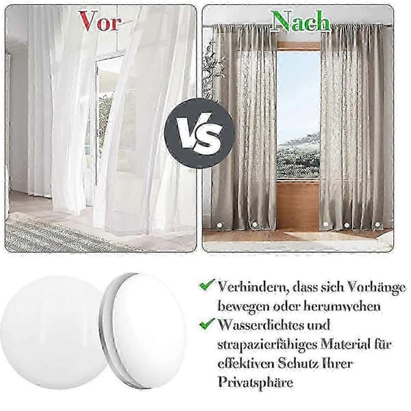 20 st magnetiska gardinvikter draperivikter magnetiska duschdraperivikter botten Kompatibel med duk gardinfoder B