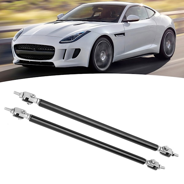 2 st Ajusterbara Front Bumper Lip Splitter Strut Rod Tie Support Bar Rostfritt Stål