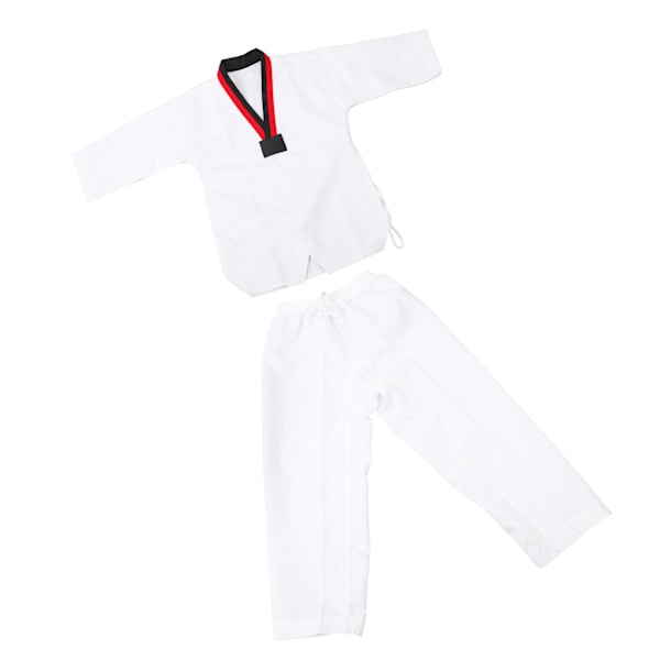 Taekwondo Uniform Randig modell Polyester Bomull med Bälte Kampsport Träningskläder för nybörjare idrottare Träning L