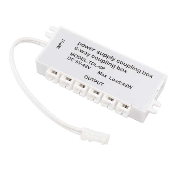6-vejs strømforsyning Koblingsboks Elektrisk netledning Tilslutningsboks DC Power Splitter til LED-lys