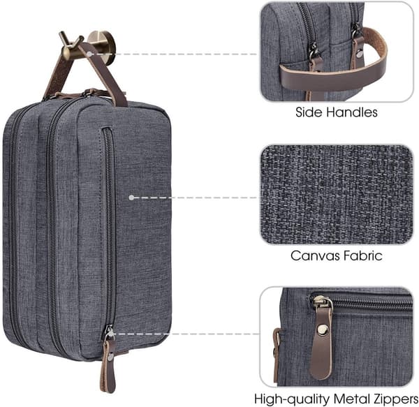 Herr necessär - Rese-necessär - Resetillbehör - Necessär - Sminkväska - Present - Unisex - Necessär - Grey_yu
