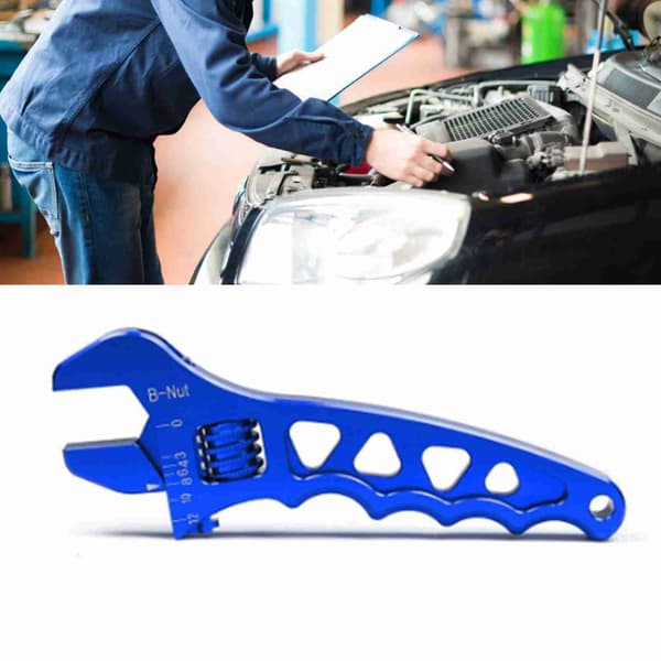 Justerbar Skiftenøkkel Glatt Rotasjon Rustfri Lett Monkey Spanner for Hjemme Bil Repacking Blå