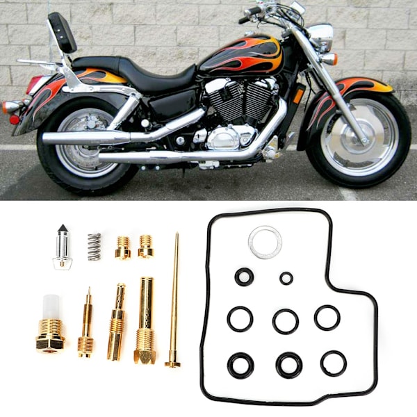 R148 Metall Gummi Profesjonell Forgasser Ombyggingssett Reparasjonssett Passer til HONDA SHADOW 1100 VT1100